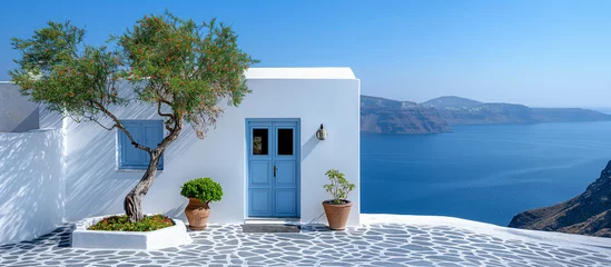 Fototapeten little white house in island, mediterranean location © andreac77