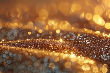 Abstract background of gold sand crumbs or glitter, selective background
