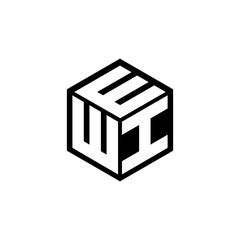 WIE letter logo design with white background in illustrator, cube logo, vector logo, modern alphabet font overlap style. calligraphy designs for logo, Poster, Invitation, etc. - obrazy, fototapety, plakaty
