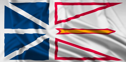 The Flag of Newfoundland and Labrador Rippled