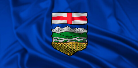 The Flag of Alberta Rippled