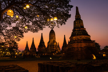 Wat Chaiwatthanaram, One of the most visited historical site of Ayutthaya, Thailand.