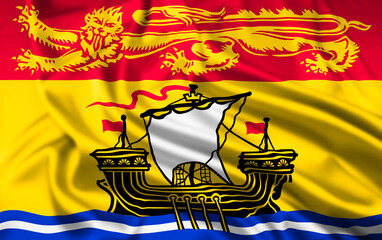 The Flag of New Brunswick Rippled