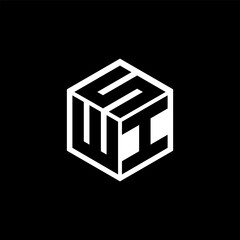 WIS letter logo design with black background in illustrator, cube logo, vector logo, modern alphabet font overlap style. calligraphy designs for logo, Poster, Invitation, etc. - obrazy, fototapety, plakaty