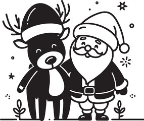 Santa Claus abstract silhouette Vector drawing merry christmas
