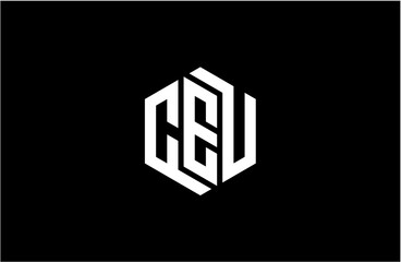 CEU creative letter logo design vector icon illustration