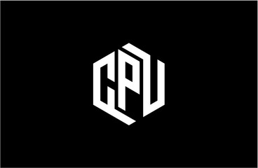 CPU creative letter logo design vector icon illustration