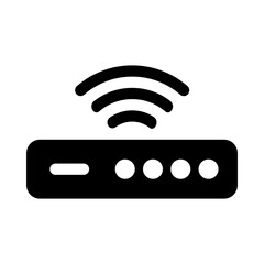 A router, a technological sign, a transparent object, a flat icon, vector of an isolated illustration on white background