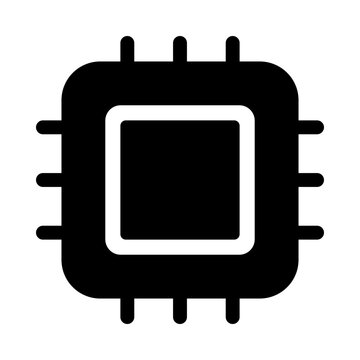 black cpu chip icon clip art preview
