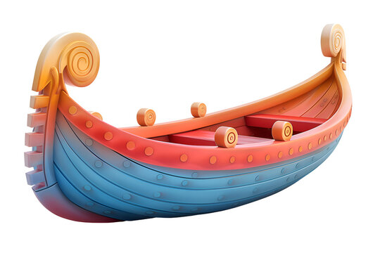A vibrant 3D cartoon render of a colorful gondola ride.