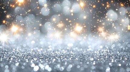 silver glitter on a bokeh background