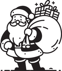 Santa Claus abstract silhouette Vector drawing merry christmas
