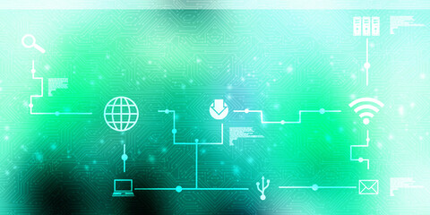 Naklejka premium 2d rendering technology background illustration