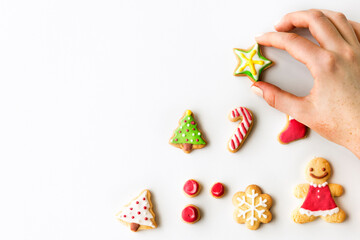 Obraz na płótnie Canvas Christmas Bakery Gingerbread Cookies Concept