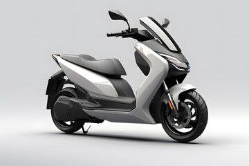 Modern electric scooter isolated on grey background
