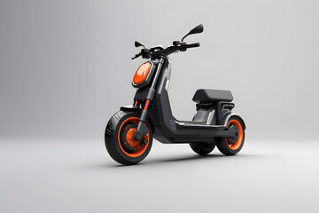 Modern electric scooter isolated on grey background