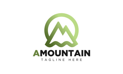 Letter A Abstract Mountain Logo Design vector icon symbol illustrations. A multifunctional logo that can be used in many business companies and services. It is ready to print.