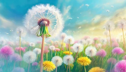  The dandelion seeds were in full bloom in the endless dandelion fields, and the whole world turned white. It feels like I'm on a cloud. © OHJ