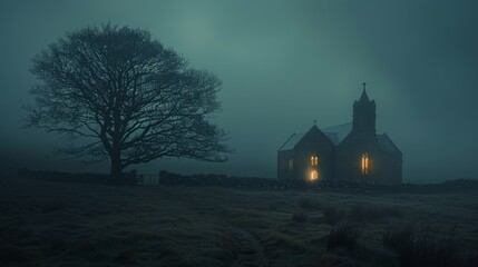 Fototapeta premium A church far away in the mountains