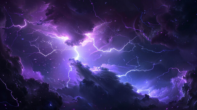 A tempestuous storm brewing in the sky lightning crackling ominously