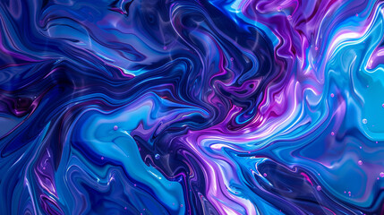 An AI art generator producing unique abstract designs inspired by blue and purple hues - obrazy, fototapety, plakaty