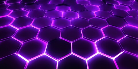 digital neon purple hexagonal honeycomb background. - Powered by Adobe