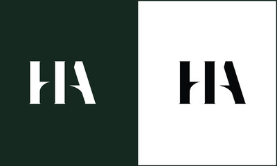 HA, AH, H, A, Abstract letters Logo Monogram