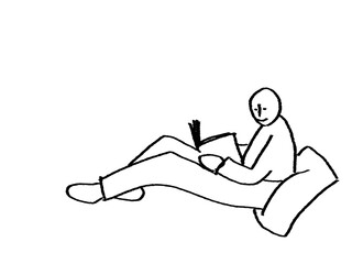 woman reading a book