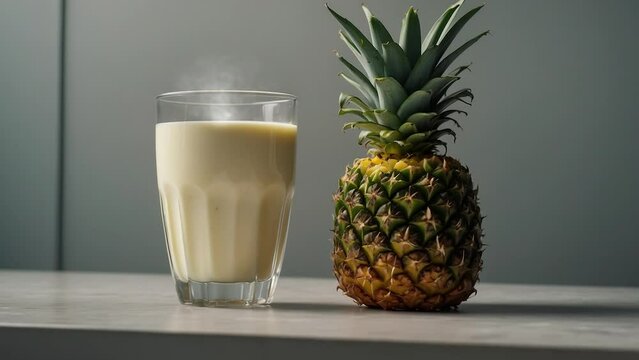 pineapple and a glass of warm milk