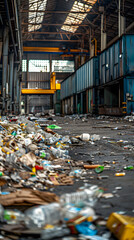 photography of recycling station from below