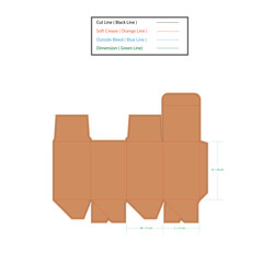 Mini Syrup box Size 5x5x8 cm dieline template, vector design