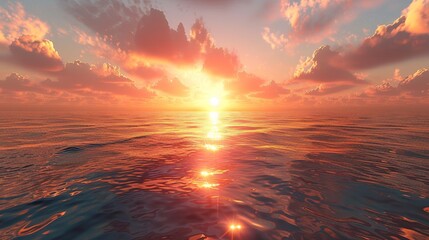Glow: A sunset over a calm ocean