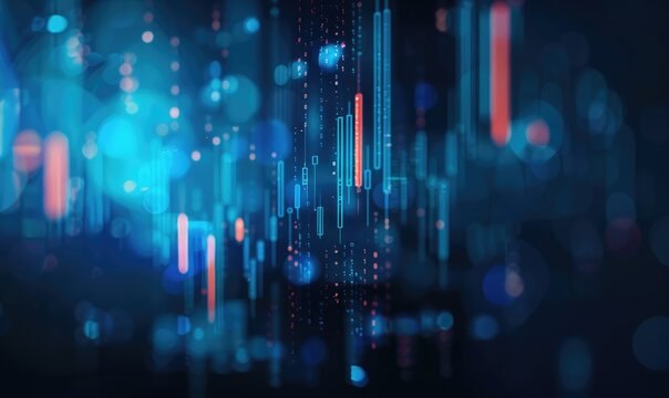 Advanced financial analytics interface with holographic graphs and data projection, epitomizing high-tech trading and investment strategies in a digital world - AI generated