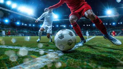 Obraz na płótnie Canvas The excitement of a football game, a thrilling display of skill, strategy, and teamwork on the field, captivating fans worldwide with its electrifying energy and passionate competition