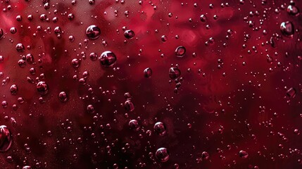 Macro shot of vibrant red bubbles creating a mesmerizing pattern, a visual exploration of texture and color in fluid dynamics - AI generated