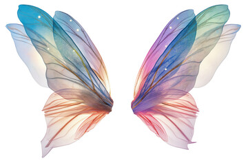 A pair of fantasy fairy wings isolated on a transparent background © Kanurism