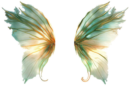 A fantasy fairy wings isolated on a transparent background - Powered by Adobe