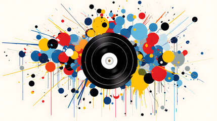 Obraz premium A colorful music art background with vibrant contrasting colors