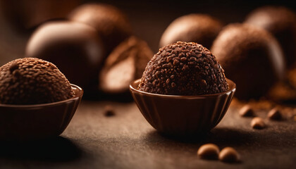 truffle on a brown background