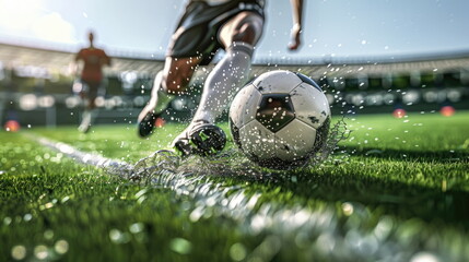 Obraz premium The excitement of a football game, a thrilling display of skill, strategy, and teamwork on the field, captivating fans worldwide with its electrifying energy and passionate competition