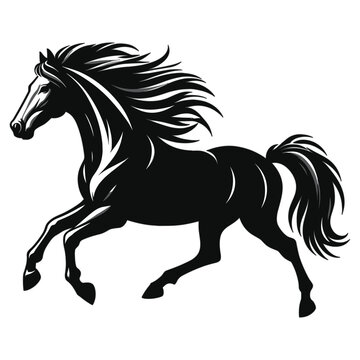 recommend clip art: silhouette of horse running vector