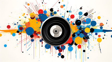 Obraz premium A colorful music art background with vibrant contrasting colors