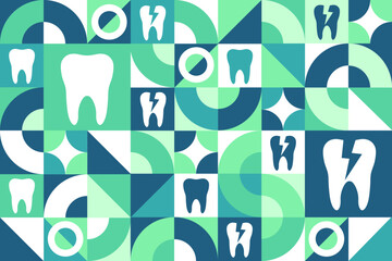 National Toothache Day. February 9. Seamless geometric pattern. Template for background, banner, card, poster. Vector EPS10 illustration.