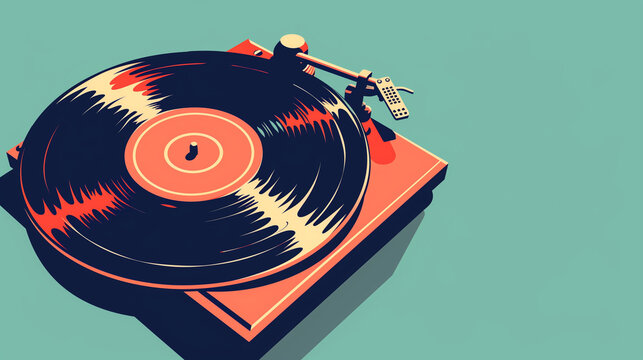 turntable with city pop style 1