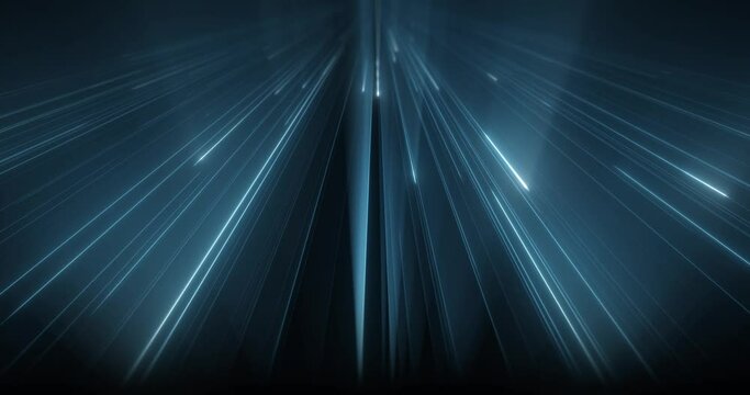 Futuristic blue energy lines dance across the digital space, creating an abstract and captivating background. A cyber connection in motion, glowing with bright light.  3D render, 4K loop
