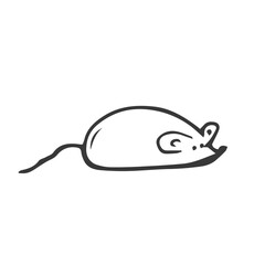 Mouse icon doodle. Vector illustration of a mouse or a toy for a cat.