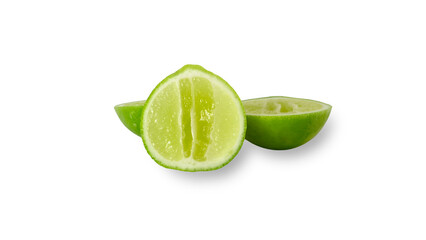 Green lime raw with cut in half