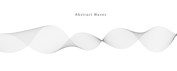 Abstract vector background with grey wavy lines