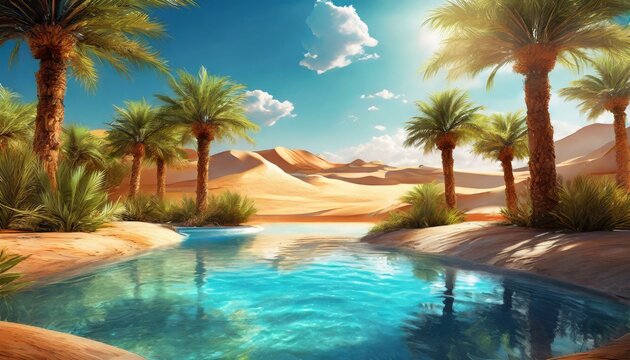 close up picture of an oasis in the desert