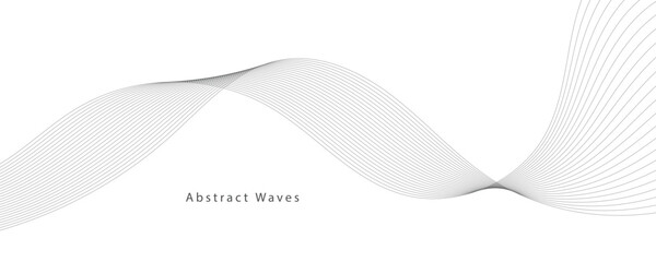 Abstract vector background with grey wavy lines